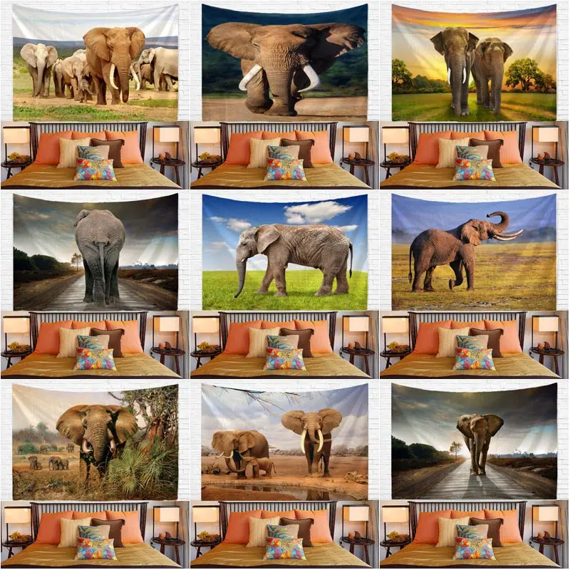 

Tapestry Wall Hanging Bedspread Beach Towel Table Cloth Home Deco Multi Print Free Shipping Africa Elephant 150cmx230cm