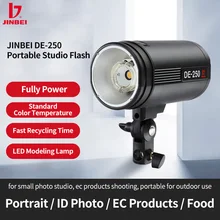 JINBEI DE250 Studio Flash 250Ws Photography Equipment 5W LED Model Lamp Portrait Product Shooting Fill Light Professional Lights