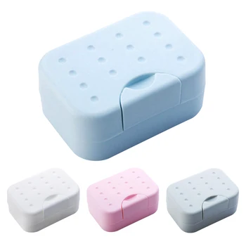 

Dual-use Soap Drain Dish Box Shower Soap Storage Travel Portable Plastic Sealed Simple Container Case for Bathroom Supplies