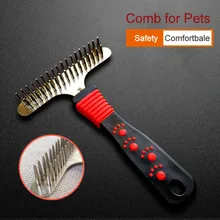 Pet Slicker Brush Cat Dog Grooming Undercoat Comb Grooming Raker for Short or Long Hair with Double Row of Stainless Steel Pins