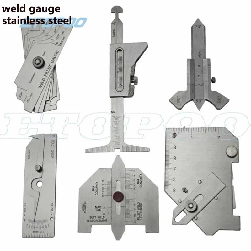 Welding Gauge Weld Inspection Gage Weld Seam Bead/Fillet/Crown Test Ulnar Ruler Degree Angle Measure tool HI-LO PipeFeeler Gauge digital tape measure