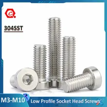 

M3 M4 M5 M6 M8 M10 Hex Socket Thin Low Short Head Cap Screw 304 Stainless Steel Low Profile Socket Head Screws DIN7984