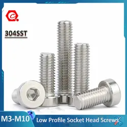 M3 M4 M5 M6 M8 M10 Hex Socket Thin Low Short Head Cap Screw 304 Stainless Steel Low Profile Socket Head Screws DIN7984