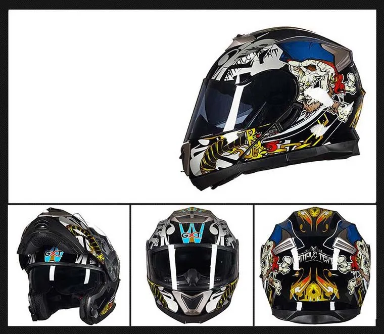 Зимний рыцарский инвентарь GXT откидной мотоциклетный шлем с двойными линзами G-160 мотоциклетный скутер шлемы из АБС-пластика