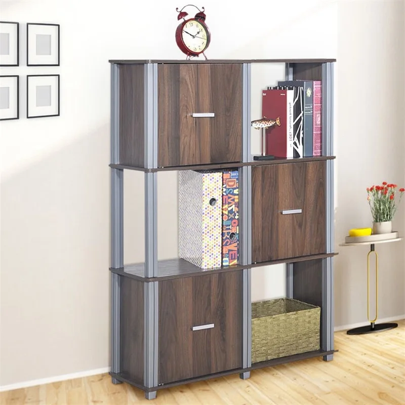 buy 3 Tiers 6 Cubes Storage Cabinet Shelf Bookcase Durable and Sturdy MDF Board Stylish and Simple Look Low maintenance