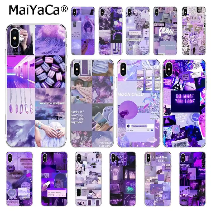 Maiyaca Purple Love Aesthetic Art Girly Phone Case For Iphone 11