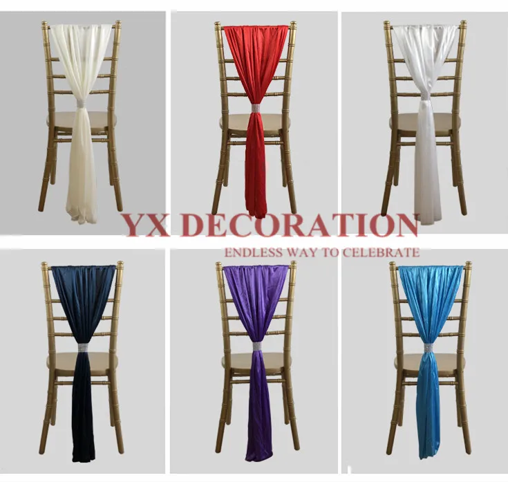 Новый дизайн 70x140 см крышка для стула Chiavari из ледяного шелка с капюшоном