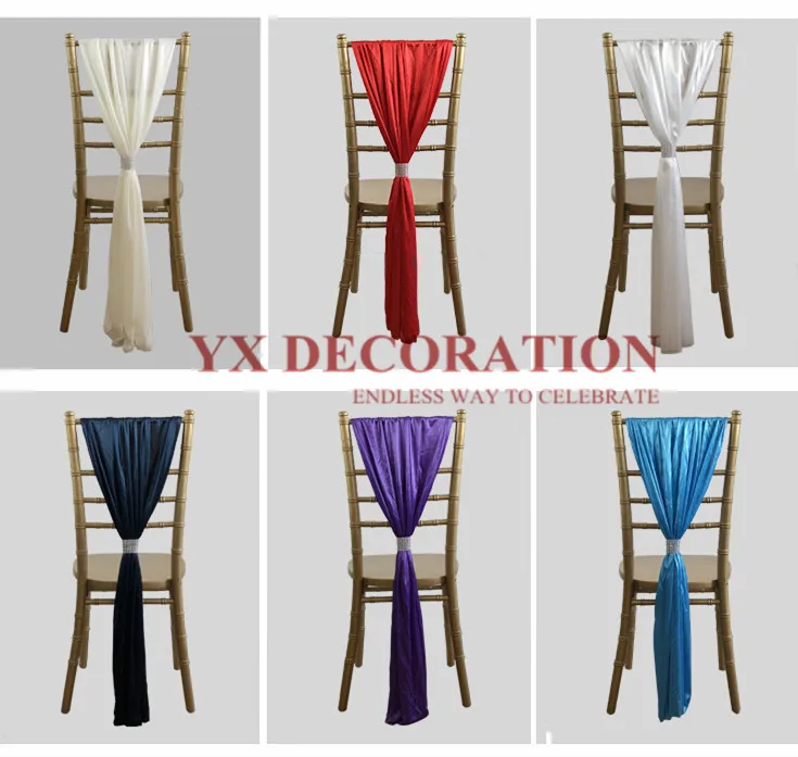 70X140Cm Ice Silk Chiavari Sash Chair Cap Hood Cover For Wedding Banquet Decoration