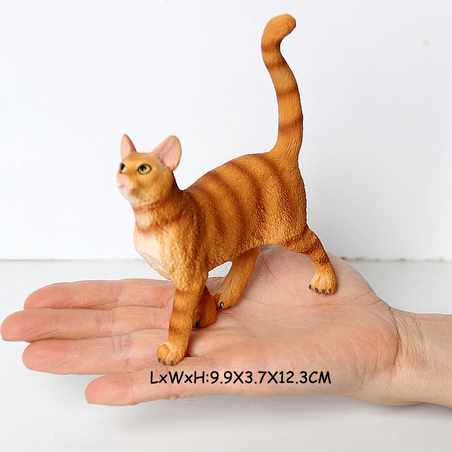 Hand-Painted Cat Figurines: Small Animal Statues for Indoor Decor and Children's Play