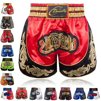 

Muay Thai Boxing Shorts Satin Grappling Cage Kick Fighting Pants Men Gym Trunks Durable Comfortable Optional Style