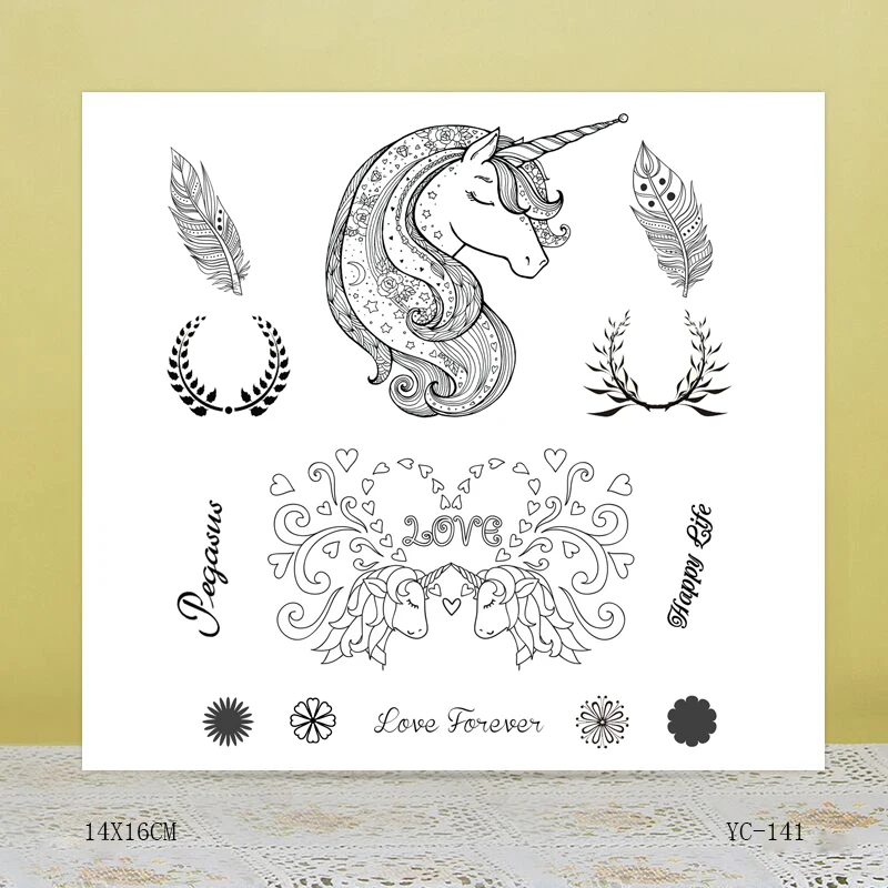 

AZSG Proud unicorn Clear Stamps For DIY Scrapbooking/Card Making/Album Decorative Rubber Stamp Crafts