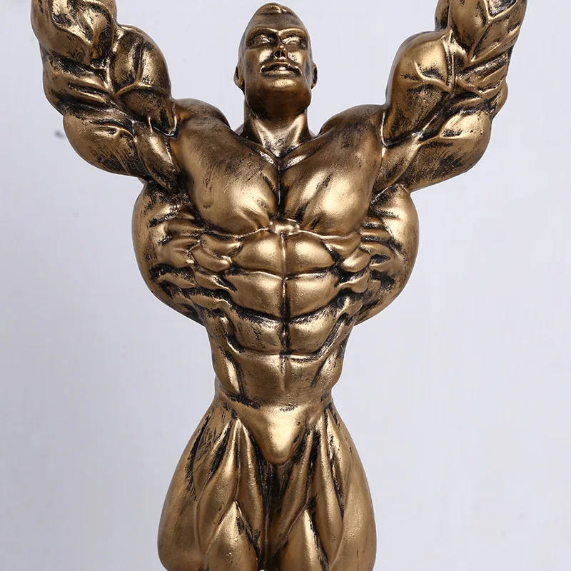bigsize43cmmaleBodybuildingTrophyBoxingChampionmaleModelMedalAwardTrophyHome