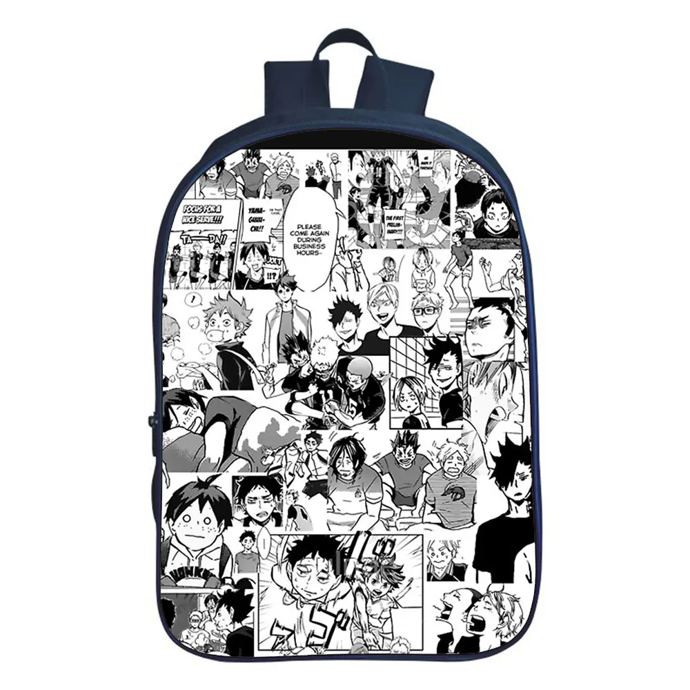 Hot Japanese Anime Haikyuu School Bag Boy Backpack Teenager Backpacks College Style Travel Double-layer Backpack