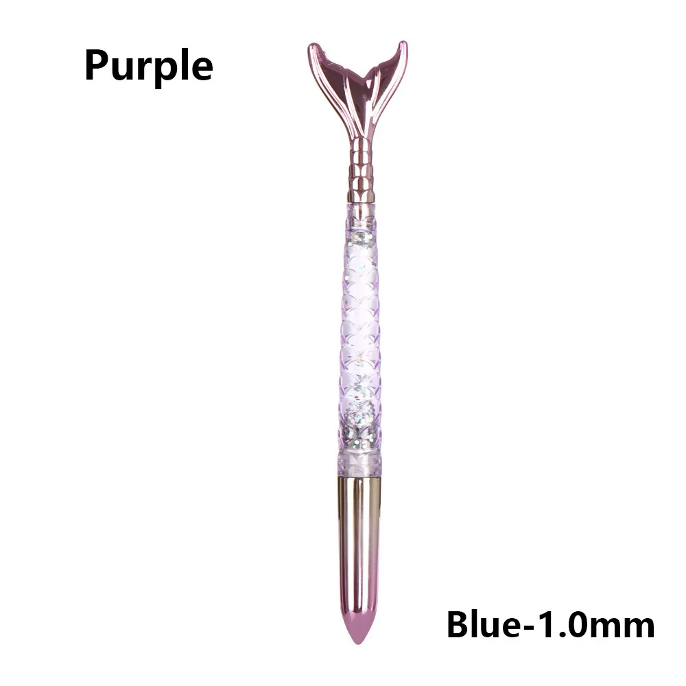 blue 1.0mm-purple Милые ручки русалки креативные градиентные зыбучие пески блестки Гелевые Ручки Новинка обычные ручки для детей Подарки школьные офисные принадлежности - Цвет: blue 1.0mm-purple