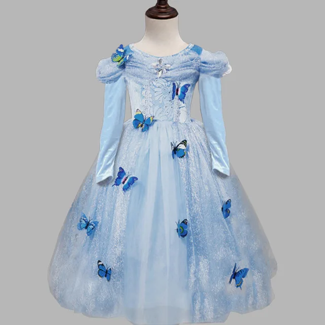 Костюм Снежной Королевы для девочек; платье Анны и Эльзы для девочек; высококачественное платье принцессы Золушки с блестками; нарядная детская одежда