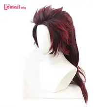 L-email парик Demon Slayer Tanjirou Kamado Косплей парики Kimetsu no Yaiba Красный Длинный Конский хвост Женские термостойкие синтетические волосы