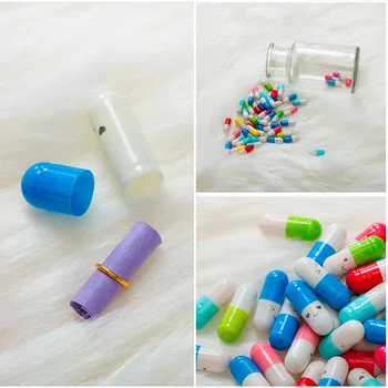 

50Pcs Multiple Color Message Letter Capsule Lovely Emtion Pills With Roll Paper Notes Cute Gift