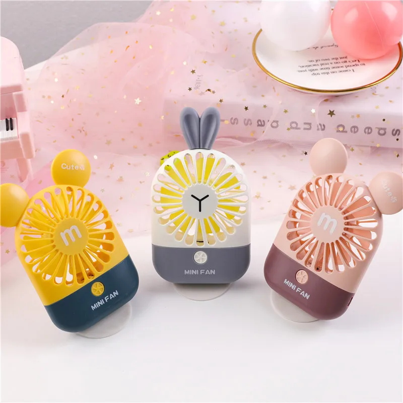

2019 New Style USB Fan Creative Mini Hand-Held Desktop Fan Macaron Hand-Held Desktop Portable with Night Light