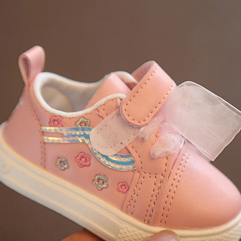 

Summer Shoes Baby Girl Breathable Anti-Slip Flower Design PU Toddler Soft Soled First Walkers