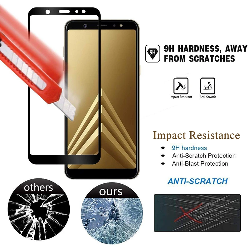 Комплект из 2 предметов, Защитное стекло для samsung Galaxy A9 A7 A8 A6 Plus, Защитная пленка для экрана 9 8 6 A8plus