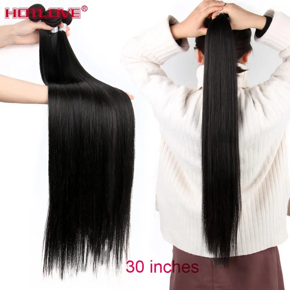 Brazilian Straight Hair Weave Bundles 8-40" Mixed Long Hair 100% Human Hair 1/3/4 Bundles Natural Color Remy Hair Extensions