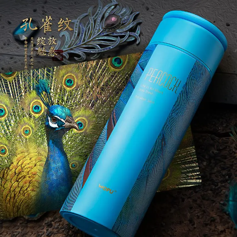 370ml blue 370 мл термос чашка вакуумные Термосы Из Нержавеющей Стали Кружка для чая Кофе Изолированные двухслойные колбы для путешествий офисные бутылки для воды - Цвет: 370ml blue