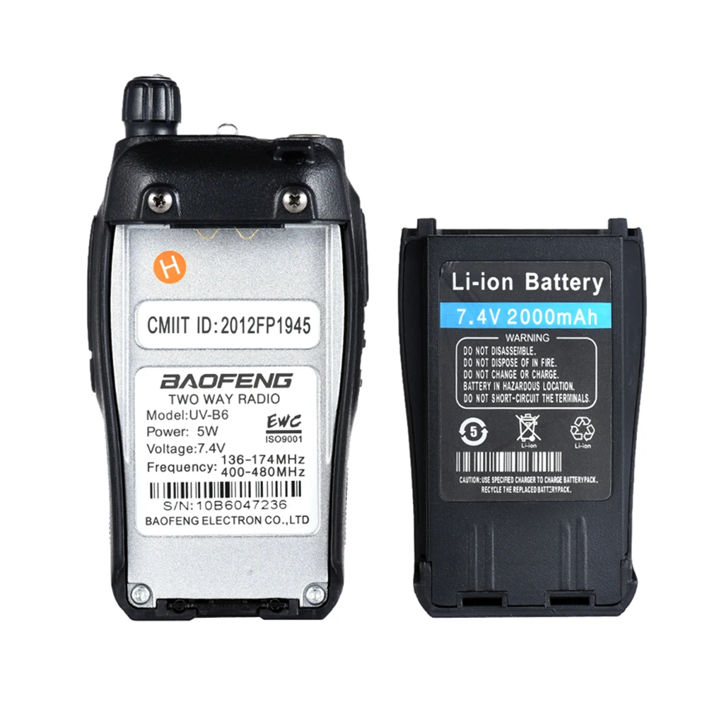 Baofeng двухстороннее радио UV-B6 портативная рация 5 Вт Ham Радио Comunicador портативная UV B6 рация FM радио приемопередатчик