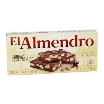 

El Almendro - Turrón de Chocolate con almendras - Chocolat Nougat aux amandes - 250 gr qualité suprême