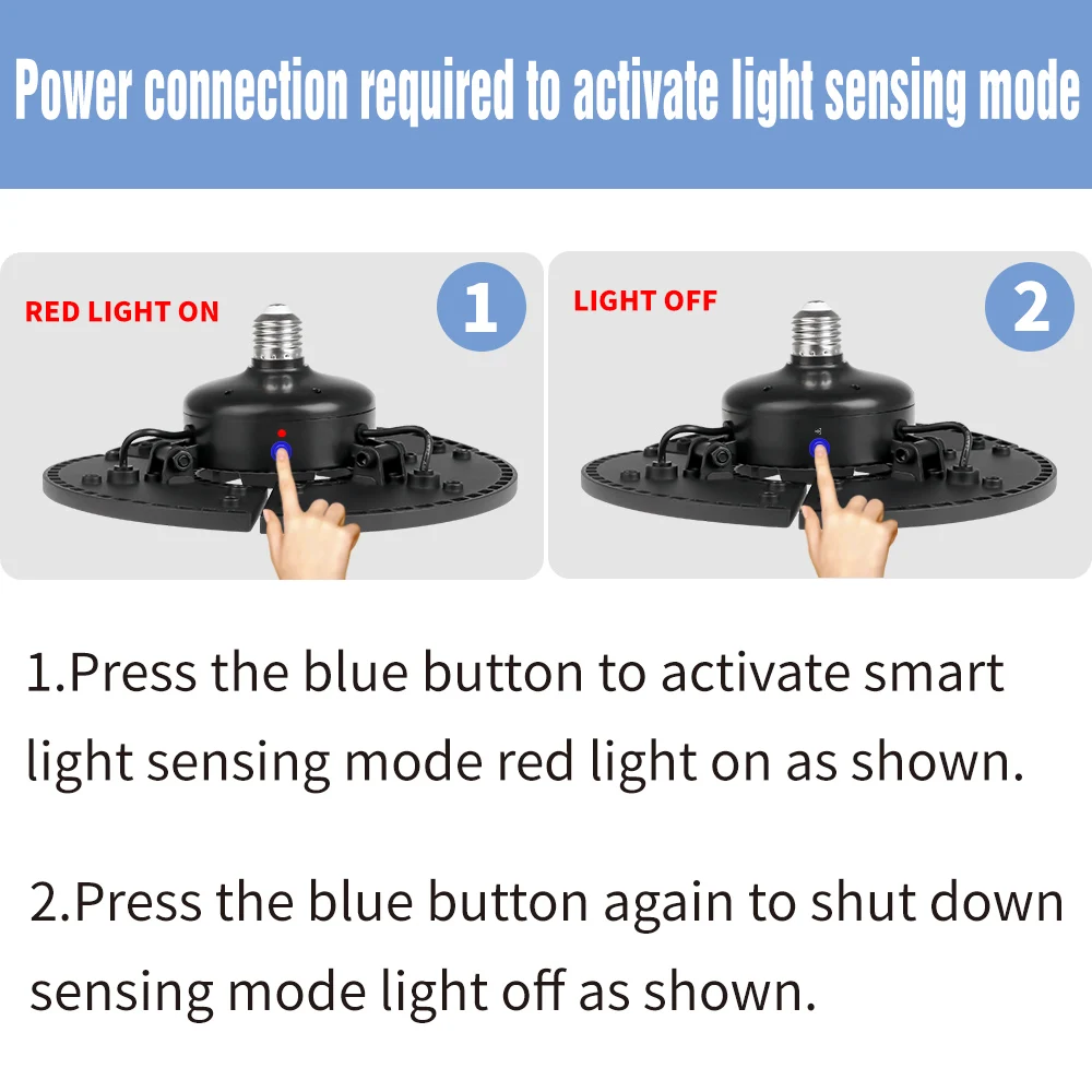 New Arrive UFO LED Garage Light AC85-265V E26 SMD 2835 Smart LED Garage Lamp E27 Waterproof Deformable Industrial Workshop Light
