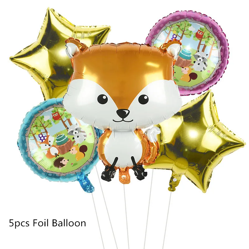Мультфильм Животные фольги воздушный шар Ежик белка, лиса латекс Globos тематические элементы джунгли День Рождения украшения ребенок душ украшения