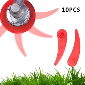 

NICEYARD 10PCS Mower Blades Portable Plastic Blades Lawn Mower Parts Gardening Mowing Power Tools Lawnmower Durable Green/Red