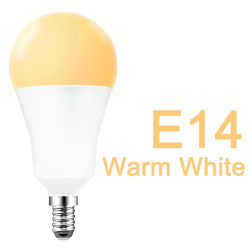 С регулируемой яркостью 15 Вт E14 WiFi умный светильник лампы светодиодный светильник приложение работает Alexa Google Assistant голосовое Управление пробуждения умный светильник Ночной светильник - Испускаемый цвет: E14 Warm White