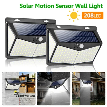 

Solar Lamp 208 LED PIR Motion Sensor Lamp Outdoors IP65 Waterproof Solar Garden Lights Emergency Security Light Solar Wall Lamp