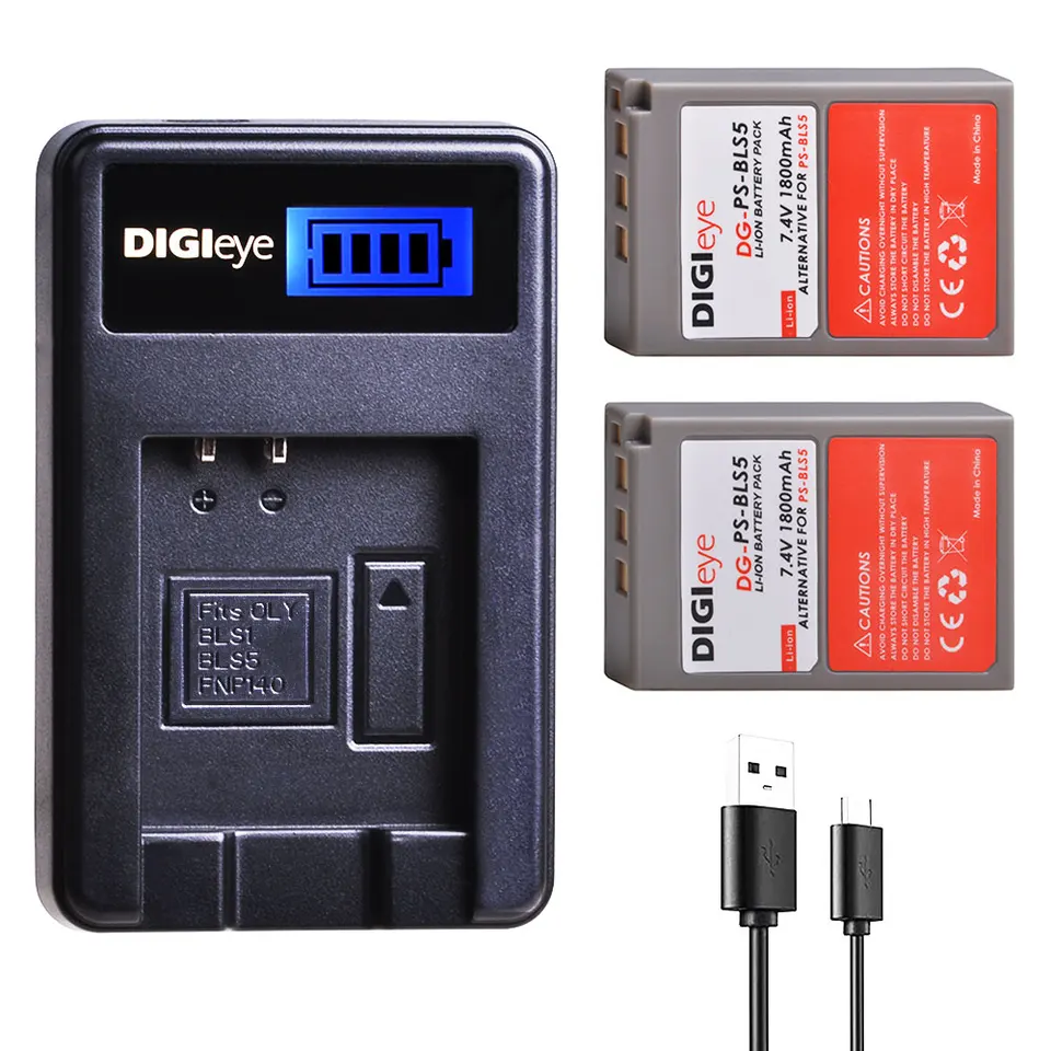 DSTE 2 Batterie TPS-BLS50 Da 7.2V Con Cavo USB-C Per Olympus OM-D E-M10, PEN E-PL7, E-PM2, Stylus 1 - Ricambio Per PS-BLS5/BLS-50