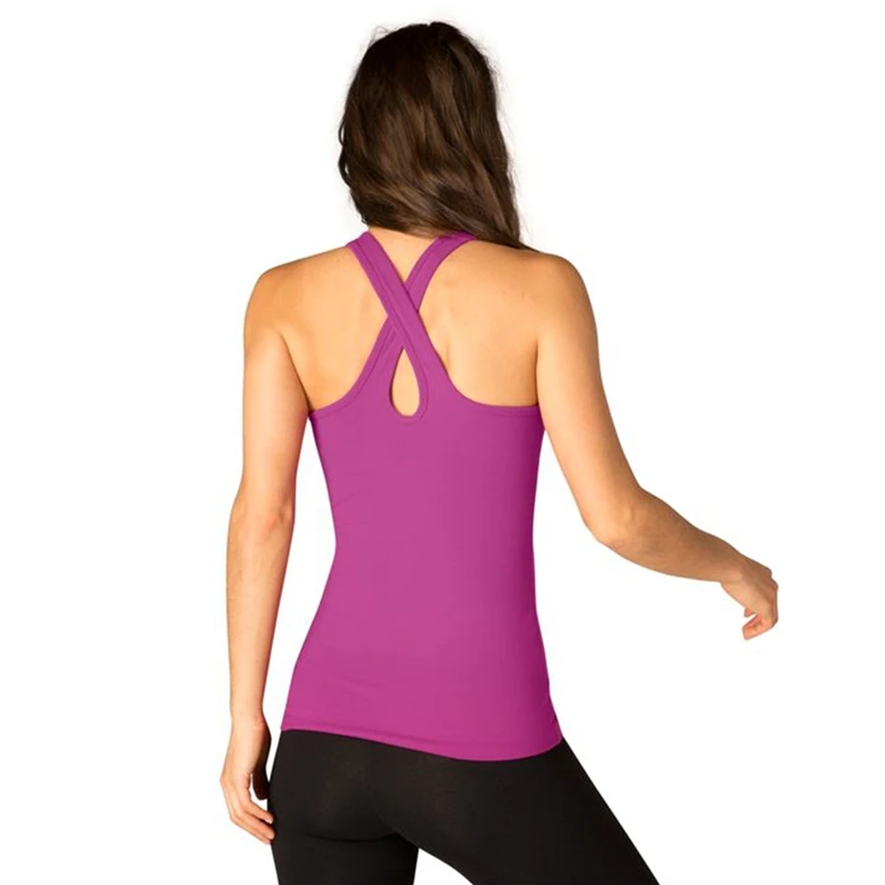 Популярный женский уличный спортивный жилет для фитнеса без рукавов, одежда для йоги, облегающий жилет с перекрестной спинкой