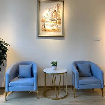 

Nordic Style Sofa Customized Bedroom Chair Golden Lazy Sofa Iron Living Room Chair Luxury Clothing Nail Shop Bedroom Chairs