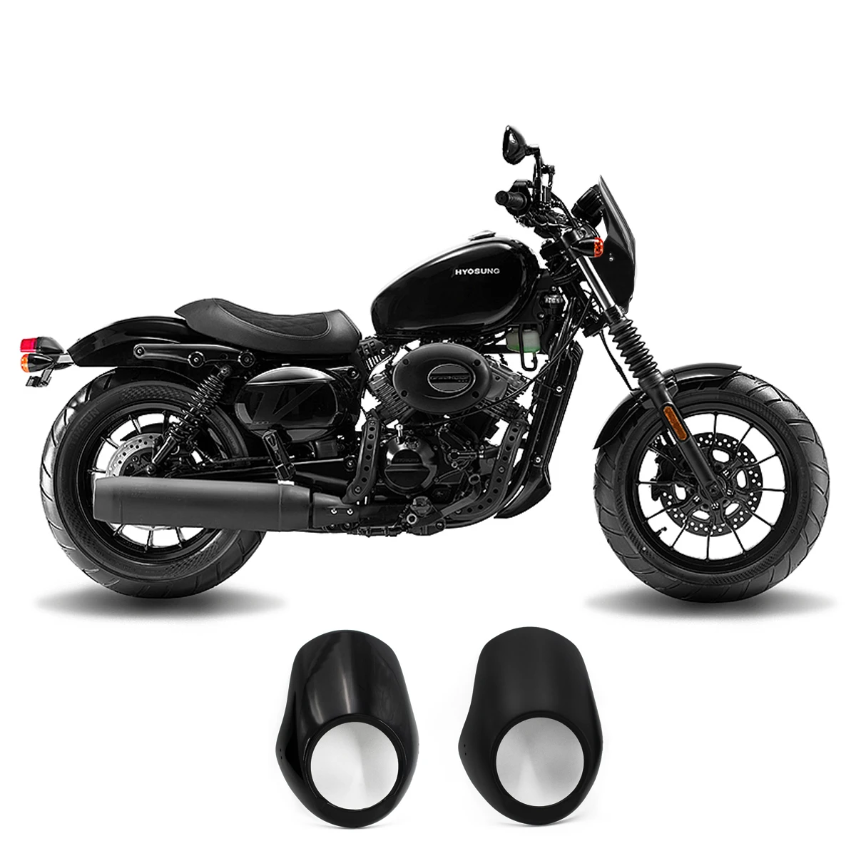 Motorcycle Accessories Motorcycle Fairing For Hyosung GV125S GV300S Motorcycle Round Headlight Windscreen Cover ABS Plastic Screen Fairing Windshield