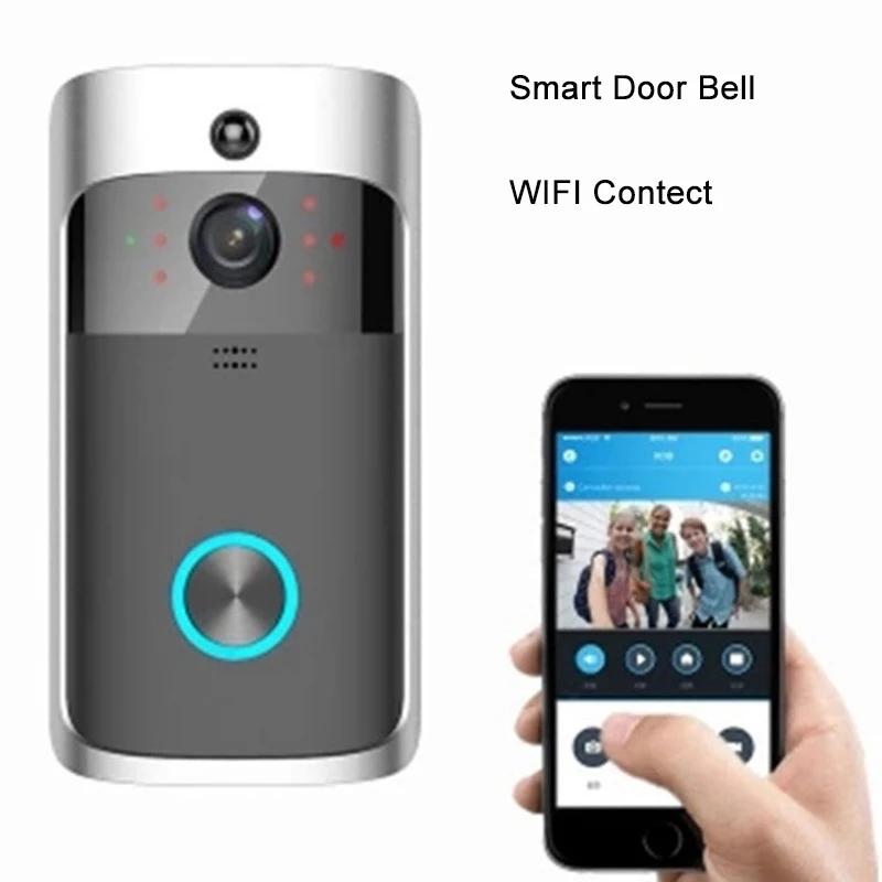 Smart Wireless Doorbell Digital Cat Eye Doorbell with Camera Video Doorbell Digital Peephole