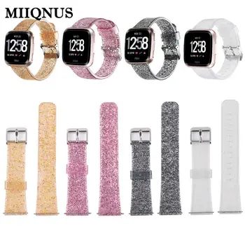 

Adjustable Glitter Silicone Strap For Fitbit Versa lite/Versa Wrist Strap Smart Watch Soft Watchband Replacement Smartwatch Band