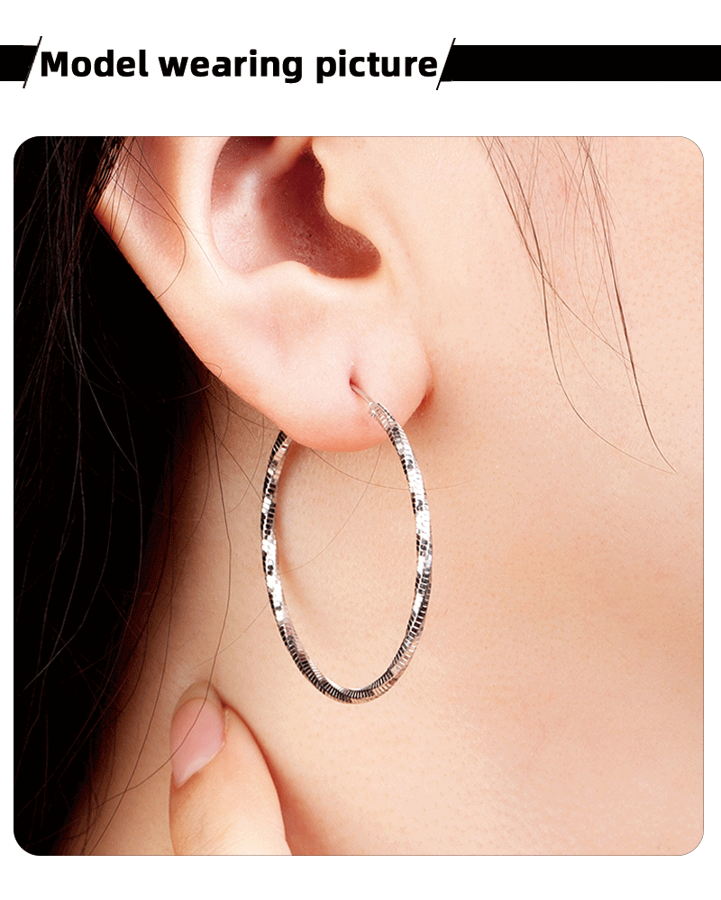 Somi l ia 100% 925 Sterling Silver 30-50mm Big Circle Hoop Earring for Woman Fashion Simple Classic 925 Silver Fine Jewelry Gift