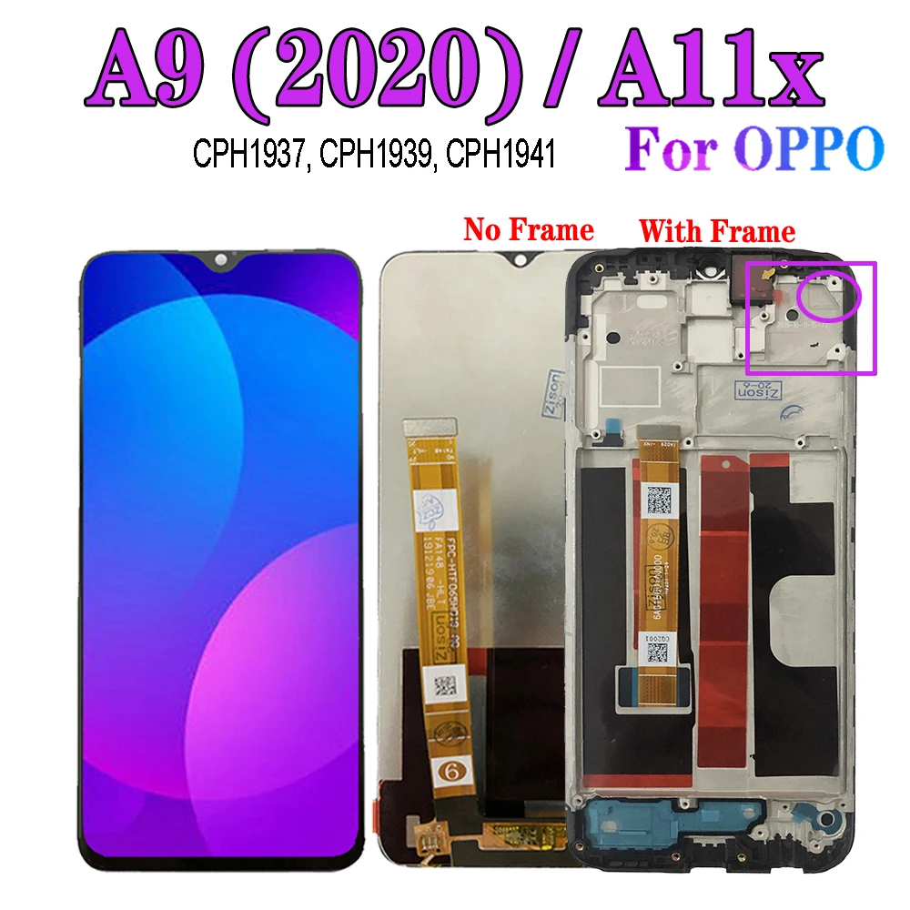 ЖК-дисплей с рамкой для OPPO A9 2020 A11X дисплей CPH1939 ЖК-экран сенсорным дигитайзером в