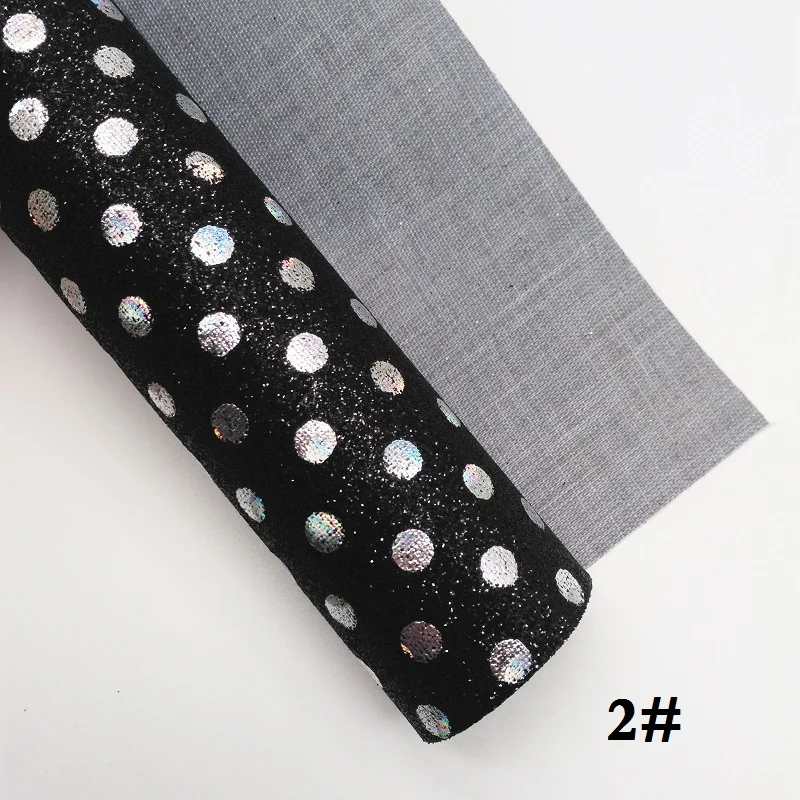 2 Glitterwishcome 21X29 см A4 размер винил для бантов Печатный горошек блестящая кожа ткань искусственная кожа листы для бантов, GM337A - Цвет: 2