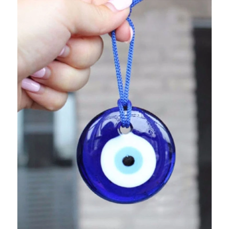Biitfuu Turc Bleu Mauvais Oeil Hibou Porte-clés Porte-clés Décoration En Verre Amulette Charme Pendentif Bénédiction