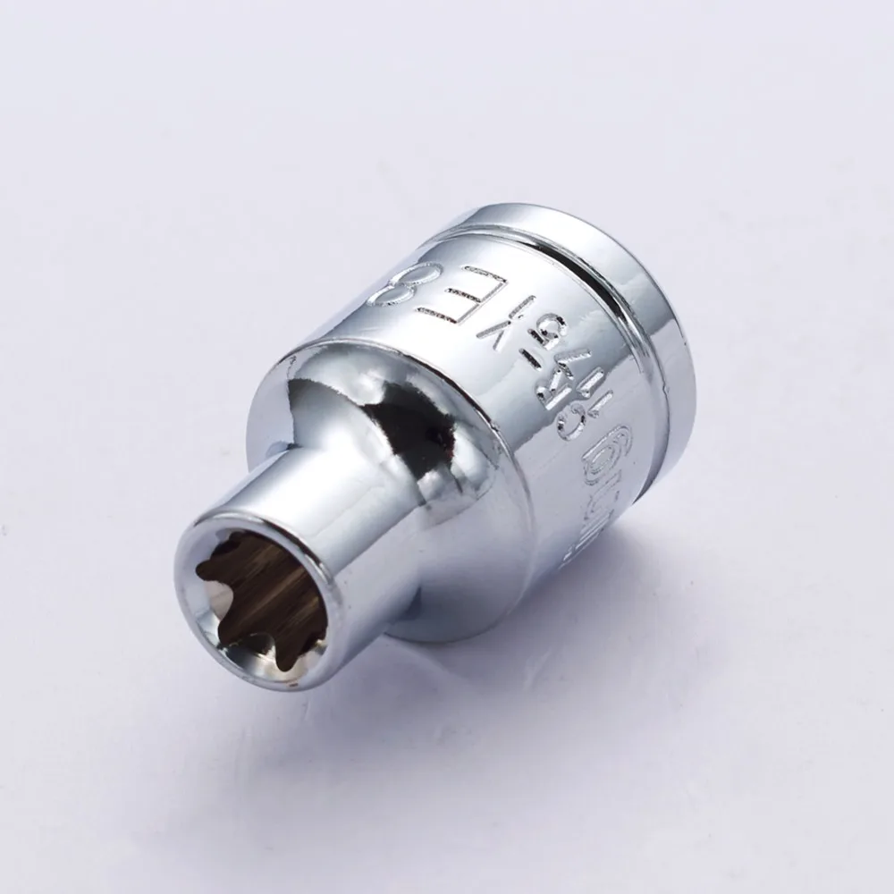 3/" Привод E8~ E20, короткий рукав, 6 точек, гайка, шестигранная, Torx, ударная розетка, хром-ванадиевая сталь, 6-точечная розетка, 1 шт./2 шт