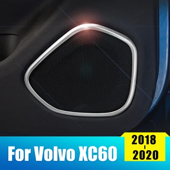 

Stainless Steel Car Door Sound Stereo Audio Cover Trim Ring Tweeter Speaker Cover For Volvo XC60 2018 2019 2020 Auto Accessories