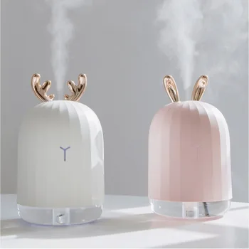 

220ML Cute Ultrasonic Air Humidifier Aroma Essential Oil Diffuser for Home Car USB Fogger Mist Maker with LED Night Lamp