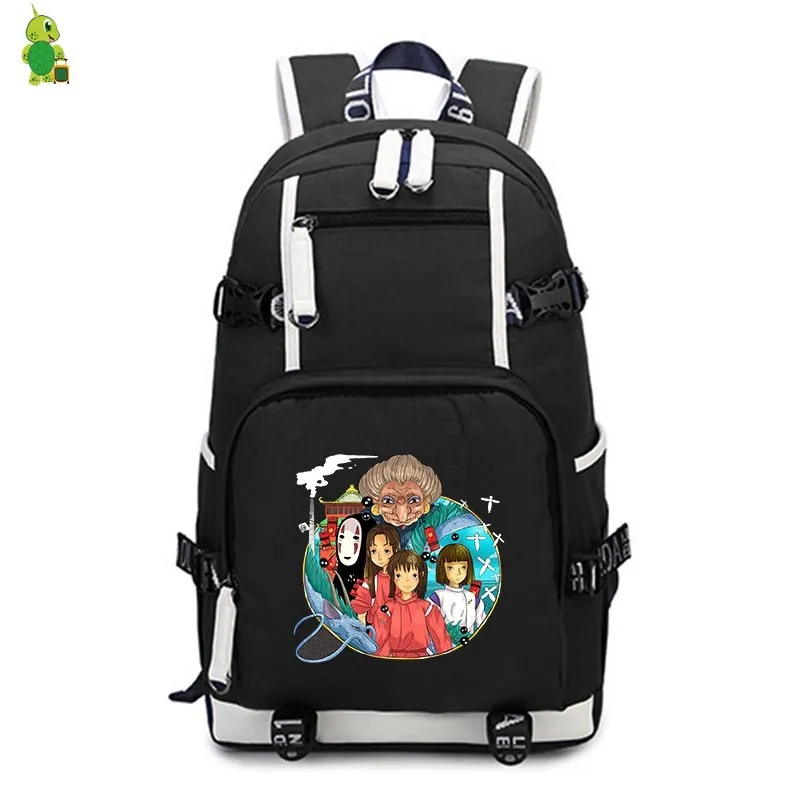 Ghibli унесенный спиралью рюкзак без лица Мужской рюкзак для ноутбука школьные сумки для подростков девочек мальчиков большая дорожная сумка Повседневный Рюкзак - Цвет: 1