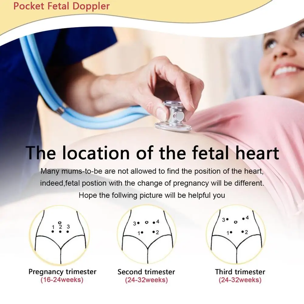 

U-Kiss Mini Portable Pocket Baby Heartbeat Monitor Backlight Three Work Modes LCD Display with Loudspeaker & Free Gel