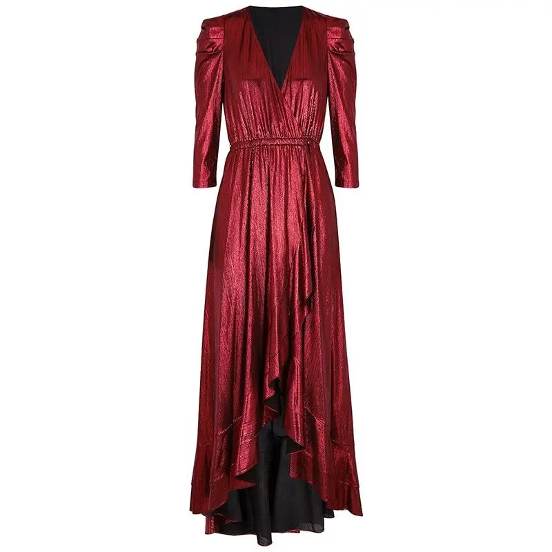 Sequined Long Dress Elegant Sexy Long SLeeve Celebrity Fashion Evening Party Dresses