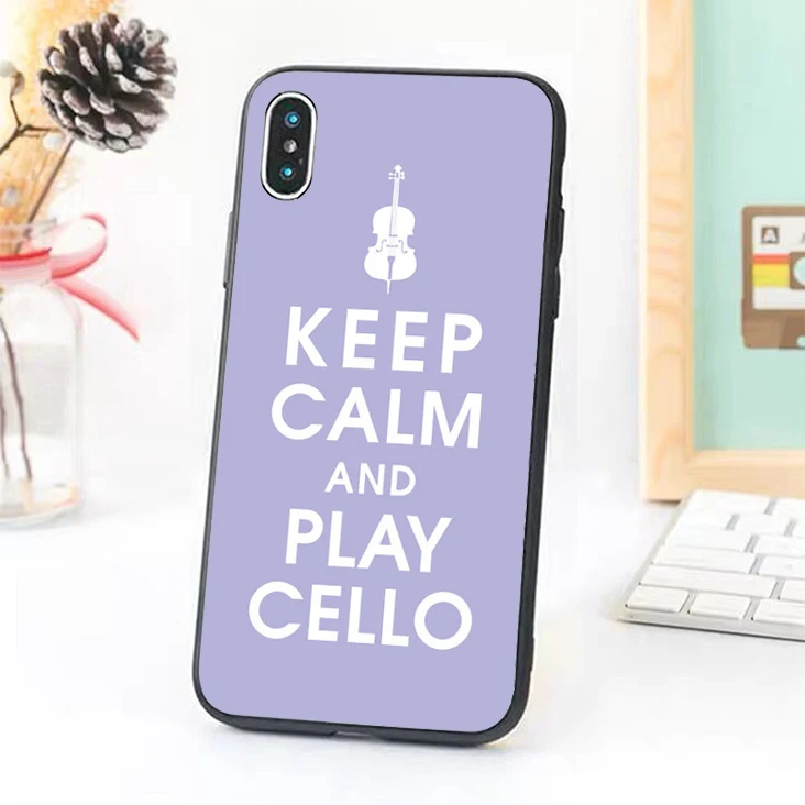 Bernandez 5 5S SE 6 6S TPU чехол для телефона iPhone 7 8 Plus X Xs Max XR Keep Calm and Play Cello |